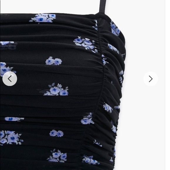 Black Floral Tank top Cami - Picture 3 of 7